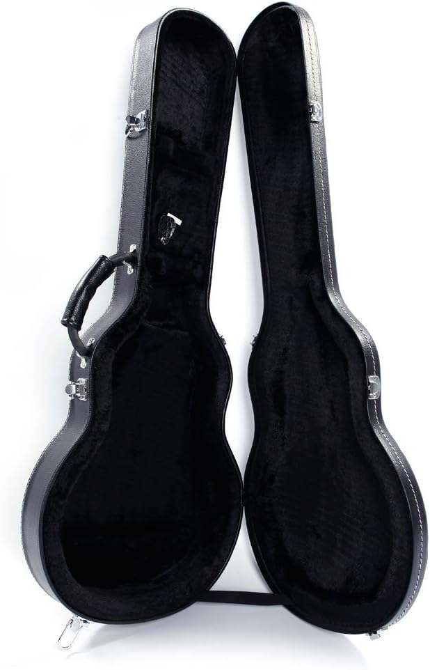Electric Guitar Hard Case, Gourd-Shaped Electric Guitar Hard Case, Wooden Hard-Shell Protective Carrying Case with Lock Latch Padding for KLP-Style Electric Guitar