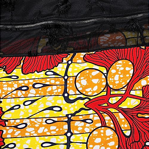 Image of HD African Print Dress for Woman Embroidery Pattern Maxi Dress