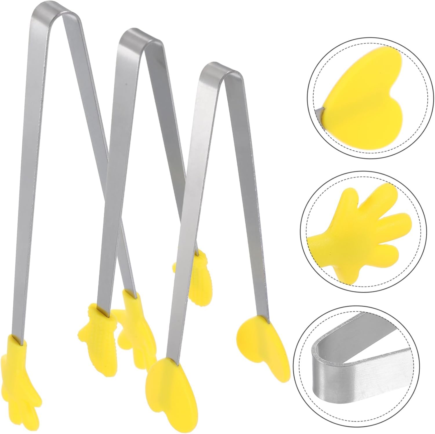 Pinze da cucina, 3 pezzi Pinze for alimenti con clip in silicone Forniture da cucina Pinze for insalata Pinze for centro commerciale Pinze for ghiaccio Pinze da portata da campeggio Pinze da portata f