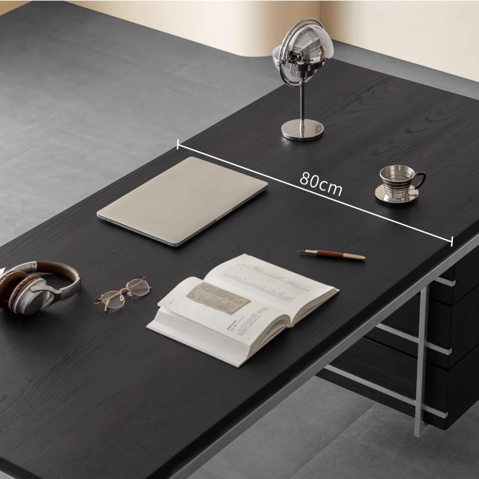 Accueil Bureau Moderne à Domicile avec Cadre en Acier Inoxydable, Style Industriel classeur Suspendu Bureau(L)
