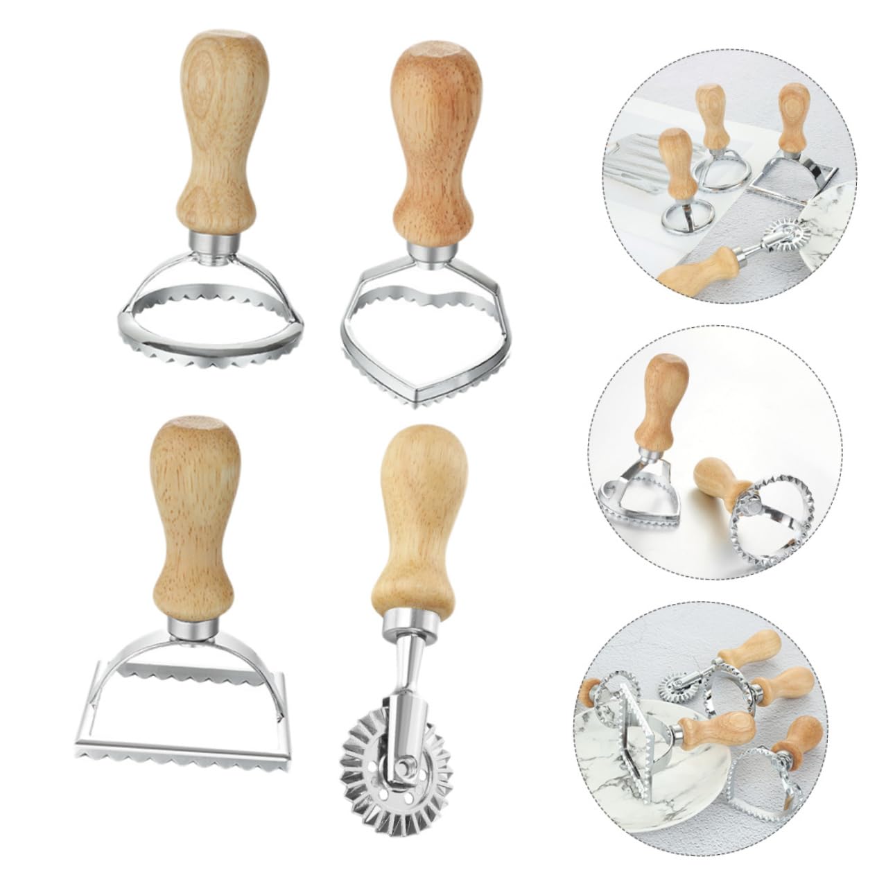BESTYASH 4piezas Moldes De Aleación Para Galletas Cortadores De Galletas Para Hornear Molde Para Masa De Dumplings Utensilios Para Hornear Casa