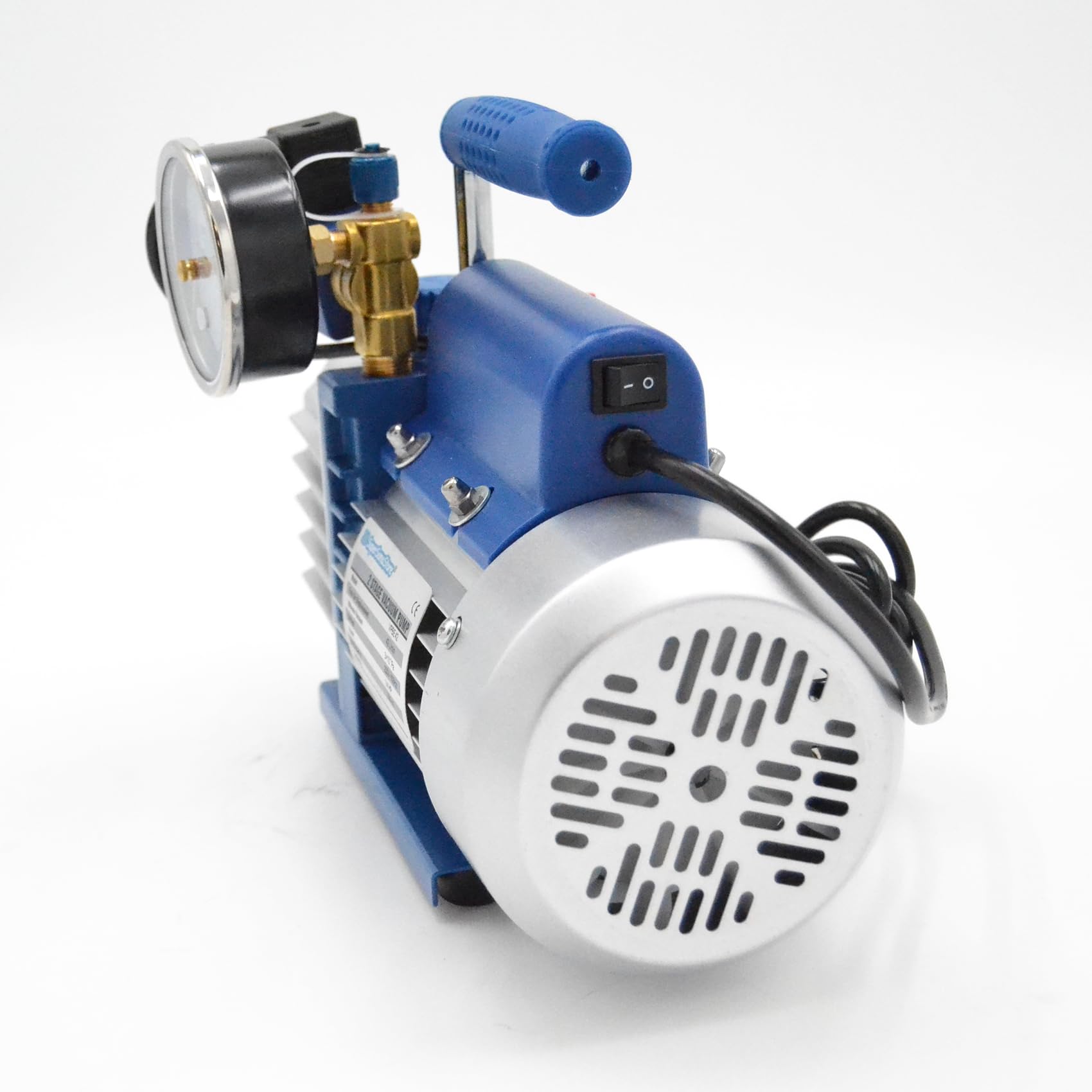 3S SuperSamaStore Pompe à Vide Climatisation 1/4HP, Pompe à Vide Frigoriste Cvc/Hvac à 2 Étages 42L/Min pour Climatiseur,  avec Électrovanne et Vacuomètre