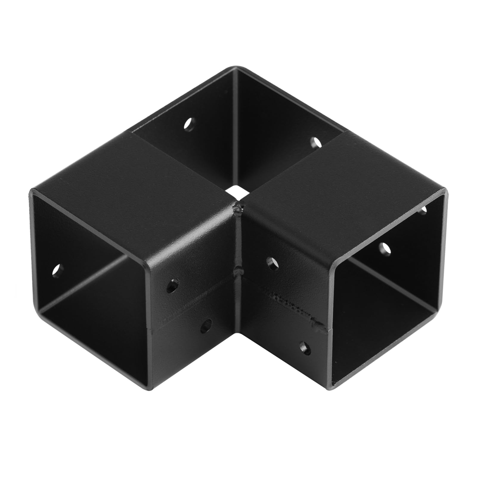 MOUNTAIN_ARK 4 Pack 1-1/2" Black Square Tube Connector, 3 Way L Shape Fitting Corner Coupler Fence Rail Clamp, 2 mm Thick