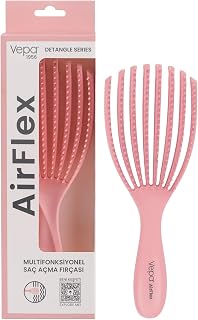 Vepa Airflex Dolaşık Saç Açma Fırçası, Kolay Tarama, Elektriklenme Önleyici Tarak (PEMBE)