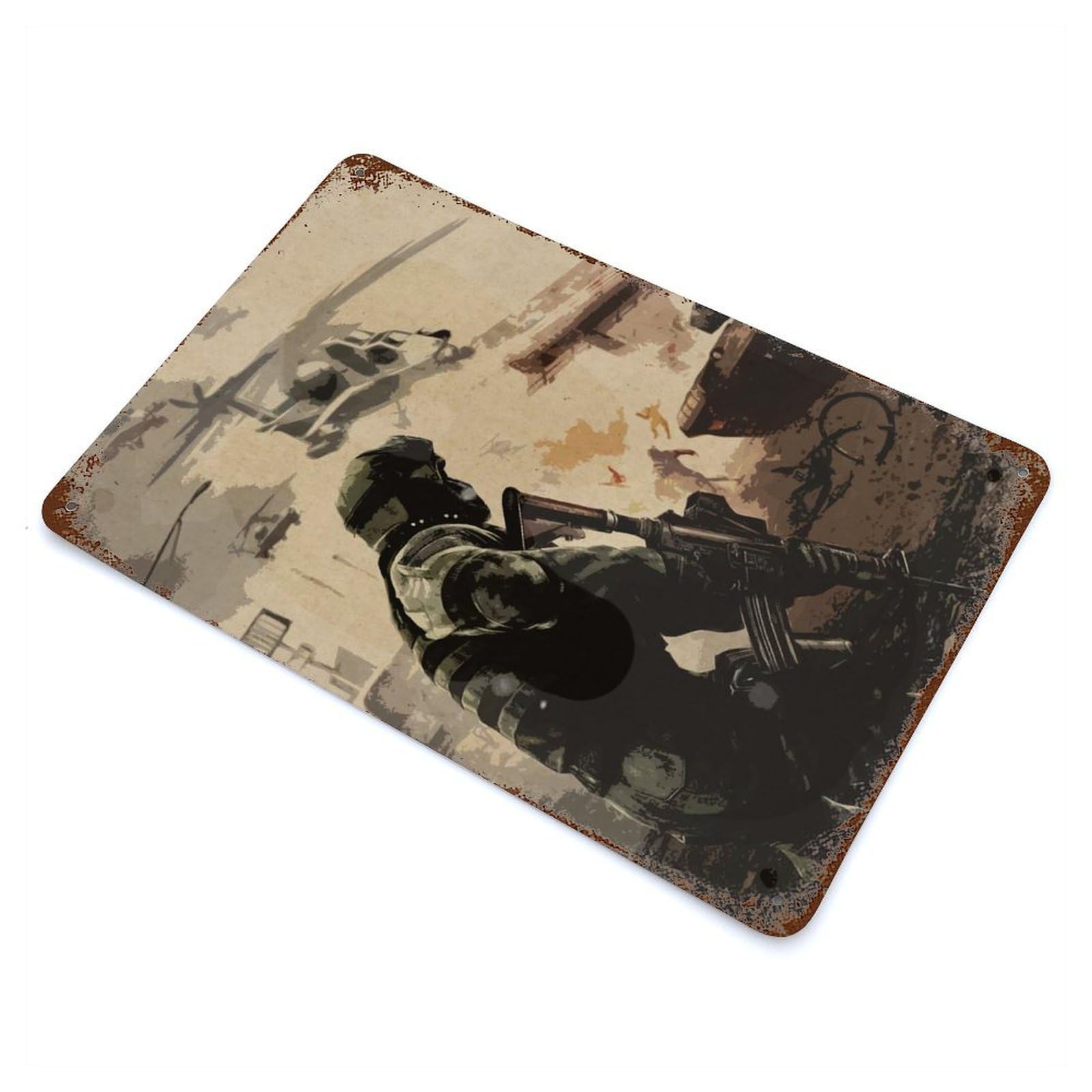 Garage Style Homefront Vintage Rust Metal Sign 11.8"x7.9", Rustic Home Decor for Bar And Workshop