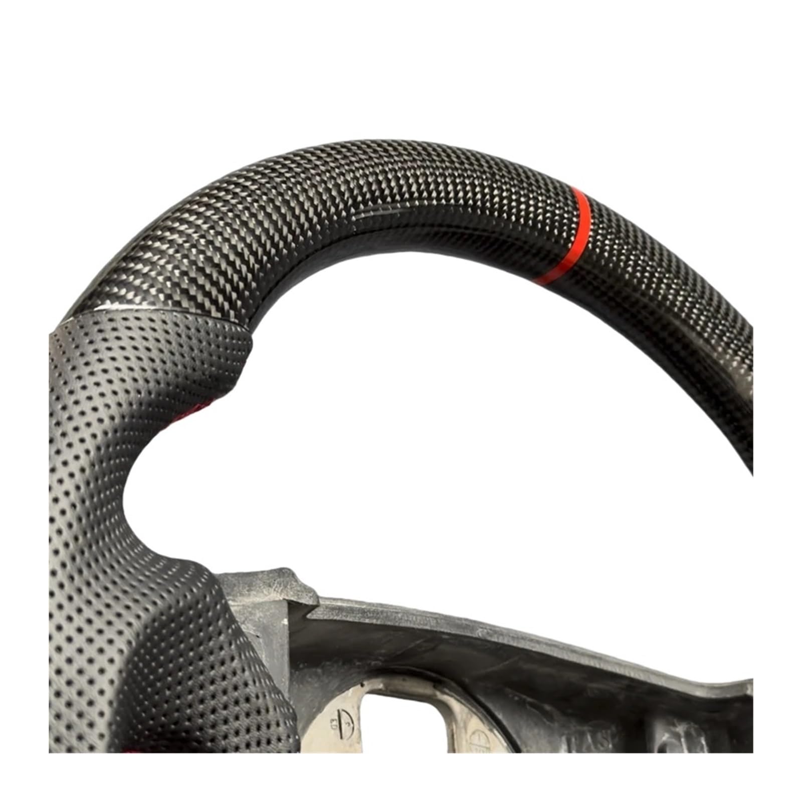 Volant brillant en Fiber de carbone véritable, Compatible avec Porsche Turbo 955 957, cuir haut de gamme, Style personnalisé(Style 1)