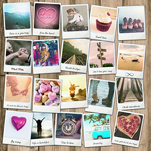 WeddingTree 52 Cartes Postales Mariage Vintage - Lot Cartes Postales 9 x 11 cm - Amour Cœur- Jeu de Mariage – Cadeaux de Mariage