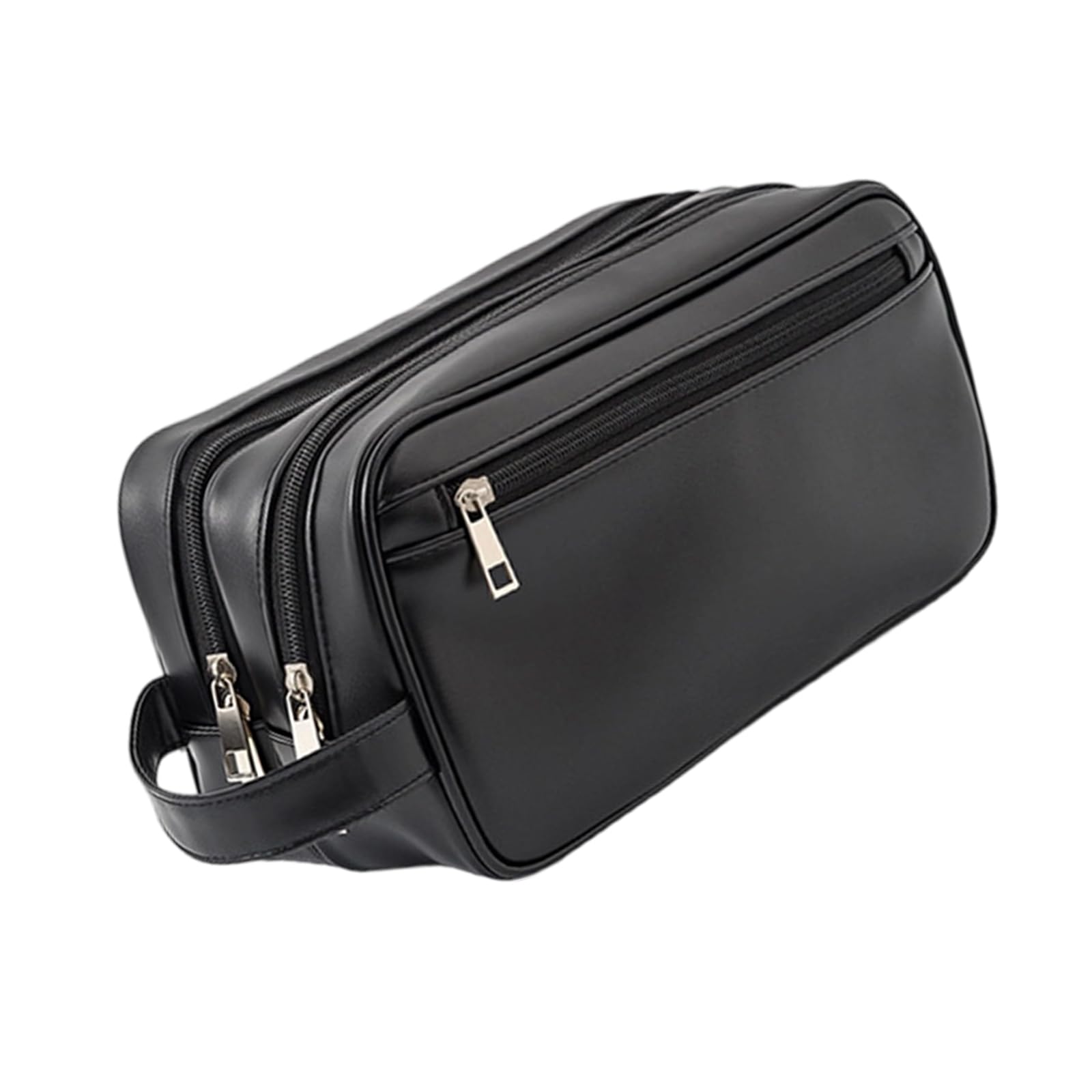 Jazuaiao Layer Toiletry Bag Waterproof PU Materials Large Capacity for Travel Portable Cosmetic Organizers Men ' s Cosmetic Bag