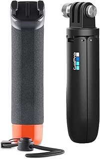 GoPro AFHGM-003 The Handler (Floating Hand Grip) - Official Accessory, Black & AFTTM-001 Shorty Mini Extension Pole with Tripod - Black (Official Accessory), 2.8 cm*3.2 cm*11.7 cm