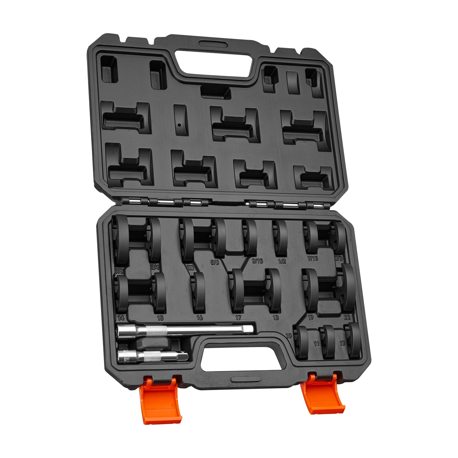 VEVOR Set Chiavi a Zampa di Gallina per Auto, Chiavi per Dadi Svasati 20 Pezzi, Attacco da 3/8", Misure Metriche e SAE, in Acciaio Legato 40Cr, con Doppia Marcatura Dimensioni e Custodia, per Macchine