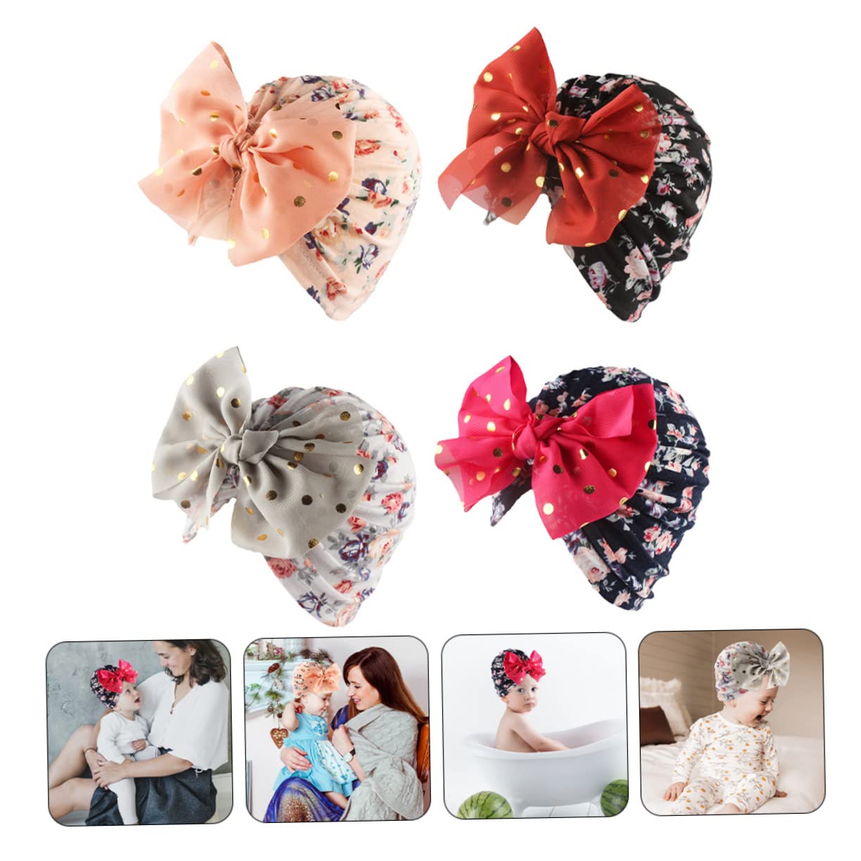 Beavorty Gorro Turbante para Bebés Accesorios De Fotografía para Recién Nacidos para Cumpleaños Y Ocasiones Especiales