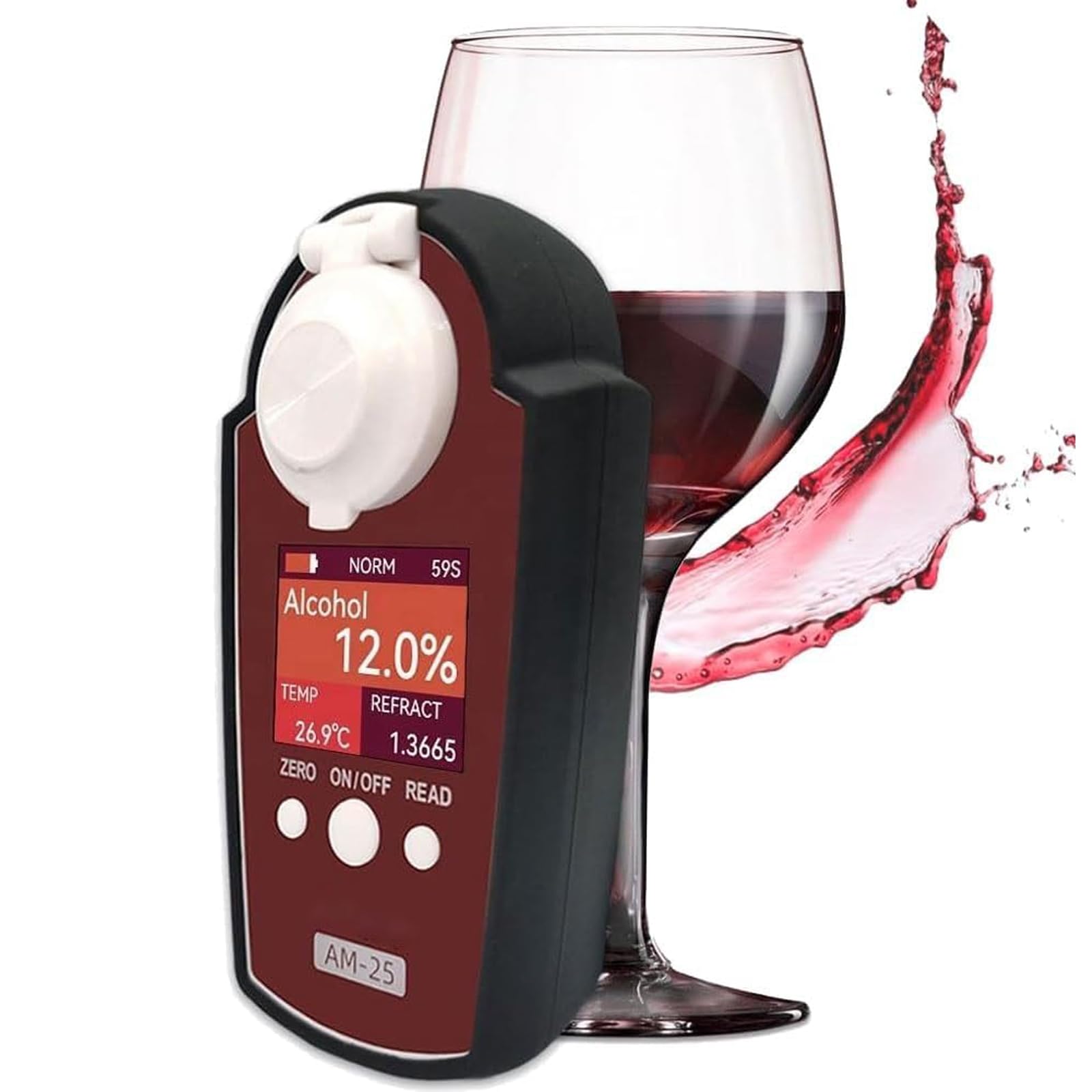 Medidor de alcohol, hidrómetro portátil para pruebas de concentración y pureza, preciso al 0,2%, prueba rápida de 3 segundos, prueba hasta 10 veces seguidas