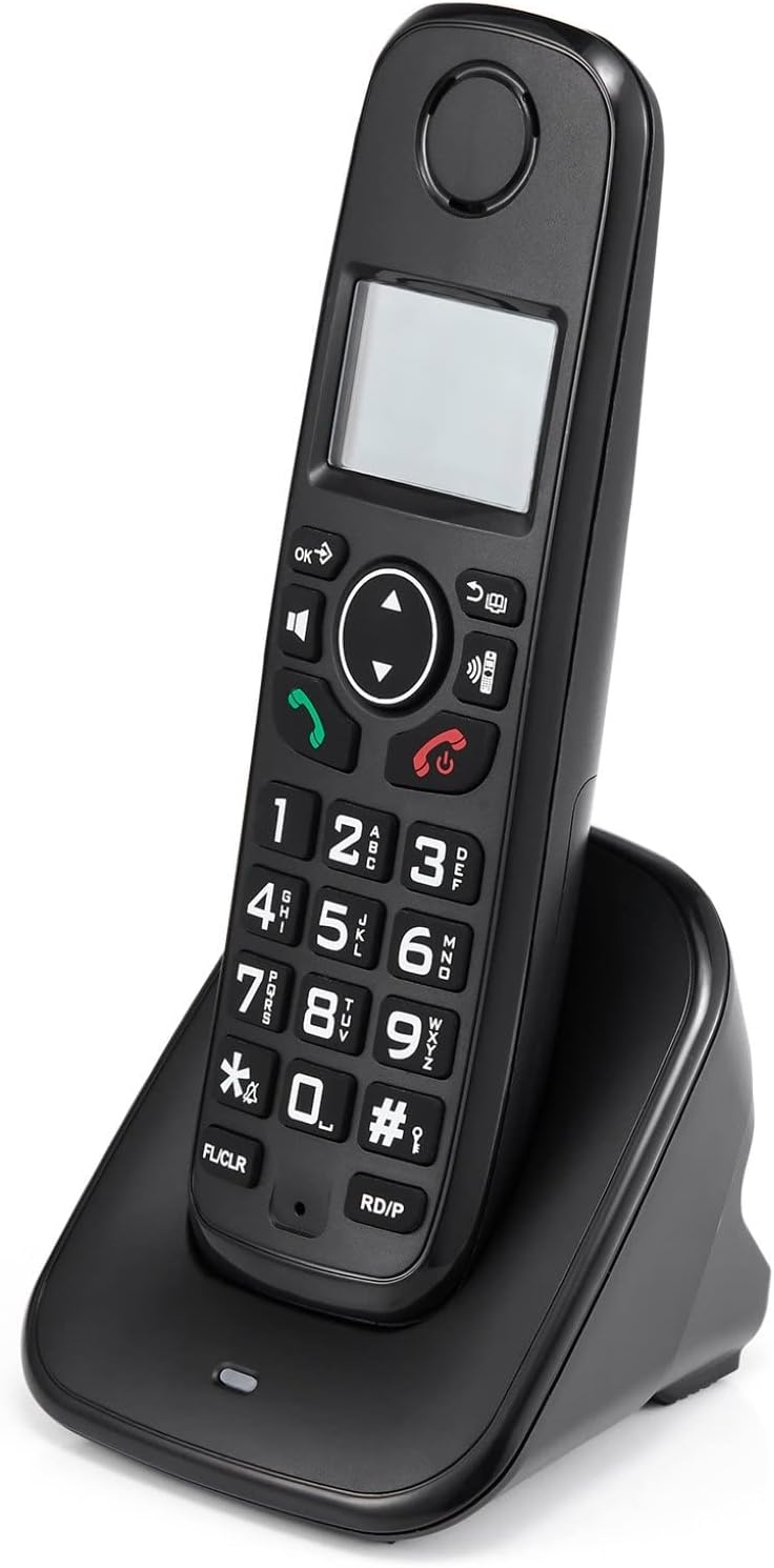Compact Cordless Phone Answering Machine with Caller ID and High-Contrast Display Long Standby Time 180 Hours for Home