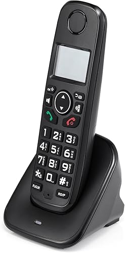 Miniatura 2 de BINOXY Teléfono de escritorio inalámbrico para uso doméstico y oficina contestador con identificación de llamadas y pantalla de alto contraste