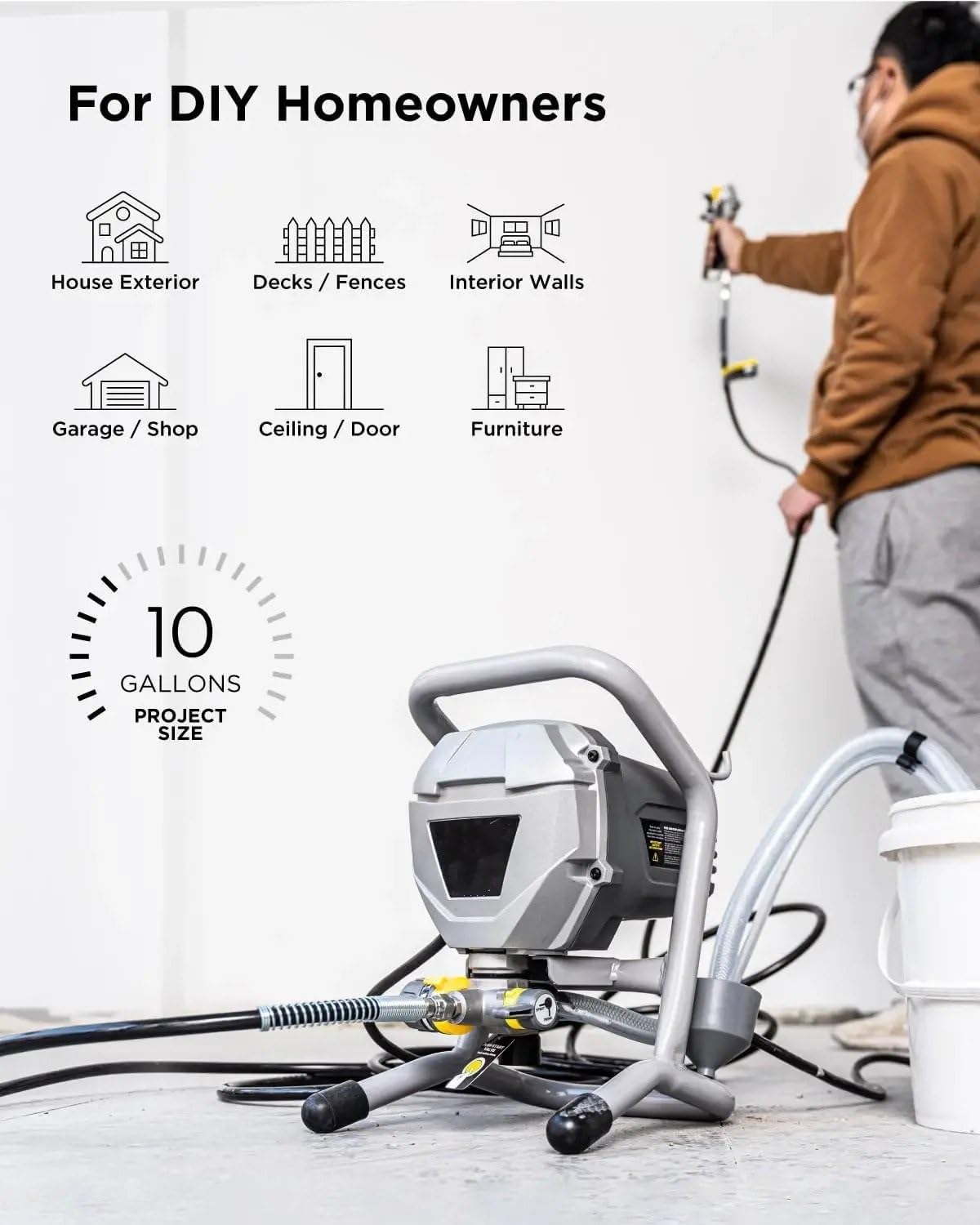 Rozpylacze farb Airless natryskowy Natrysk bezpowietrzny, wysoka wydajność, brak konieczności rozcieńczania, minimalne rozpryski, projekty malarstwa dekoracji wnętrz