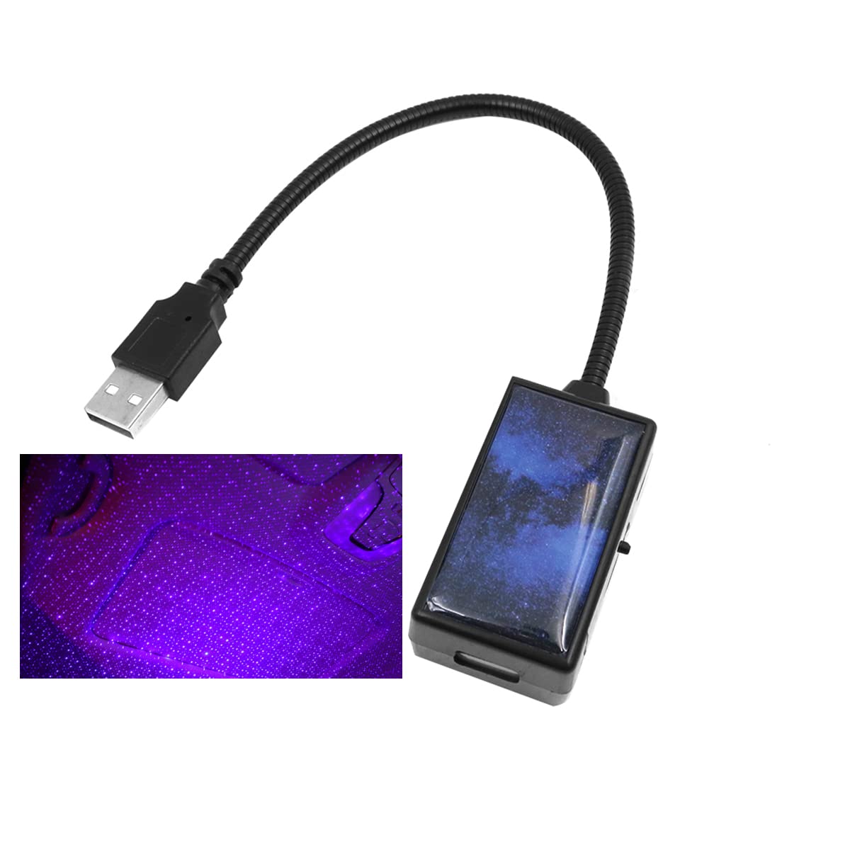 Luce LED Auto Interni, luce a stella USB, Tetto di Proiezione Luce Notturne, Luci a LED per Interni Auto Luce Cielo Stellato Romantico luci Portatile, Decorativo Viaggio Feste da Letto Luce