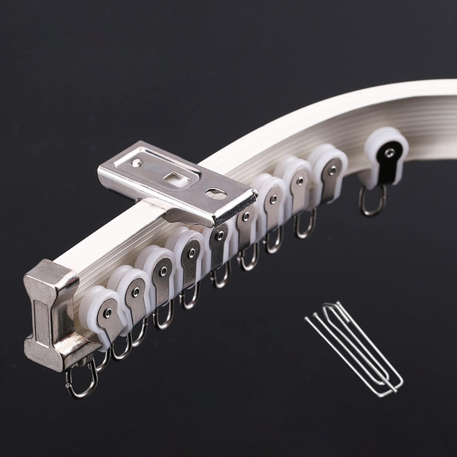 SFNIOKFG Bendable Curtain Track System, Wall Mount/Ceiling Mounted Curtain Rail Rods, Wall Divider White Curtain Rod for Shower/Bay Window/RV (Color : Ceiling Mount, Size : 400cm/13ft)
