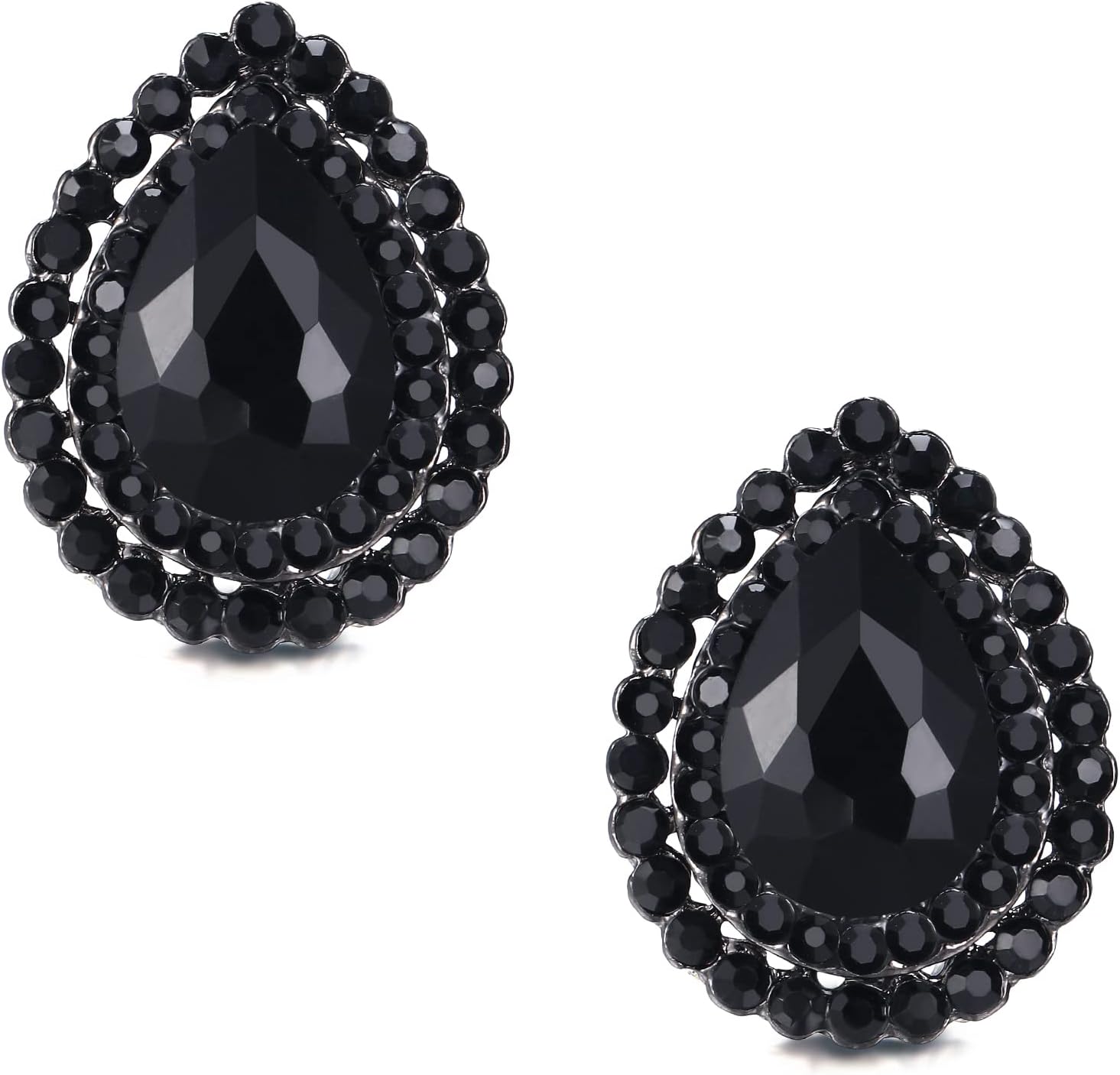 EVER FAITH Wedding Austrian Crystal Stud Earring for Bride, Elegant Teardrop Rhinestone Earrings Jewelry for Women