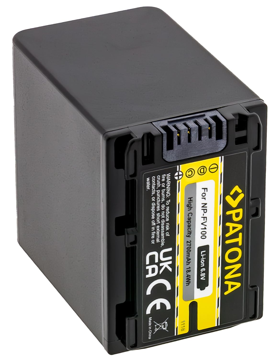 PATONA Akku Ersatz für Sony NP-FV100 NP-FV90 NP-FV70 NP-FV50 NP-FV30 2700mAh kompatibel mit Sony HDR CX110 CX170 CX300 CX550 HC3 HC7 TG1 TG5 DCR SR68 SR300 SR100 SX44 SX83