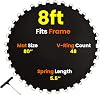 8ft Trampoline Jumping Mat Replacement, 2.44m Diameter Black PP Bounce Pad with 48 V-Buckles, 8-Row Stitch, Waterproof & UV Resistant, Fits 5.5