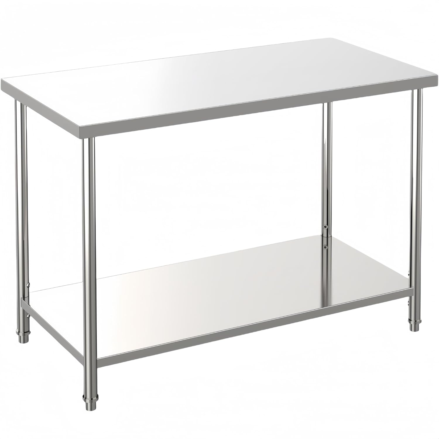 Hipicute Stainless Steel Work Table 36 x 24 x 35 Inch with 2-Tier Storage, Adjustable Undershelf and Lockable Casters, 660LBS NSF Commercial Table for Food Prep, Kitchen, Restaurants, and Home