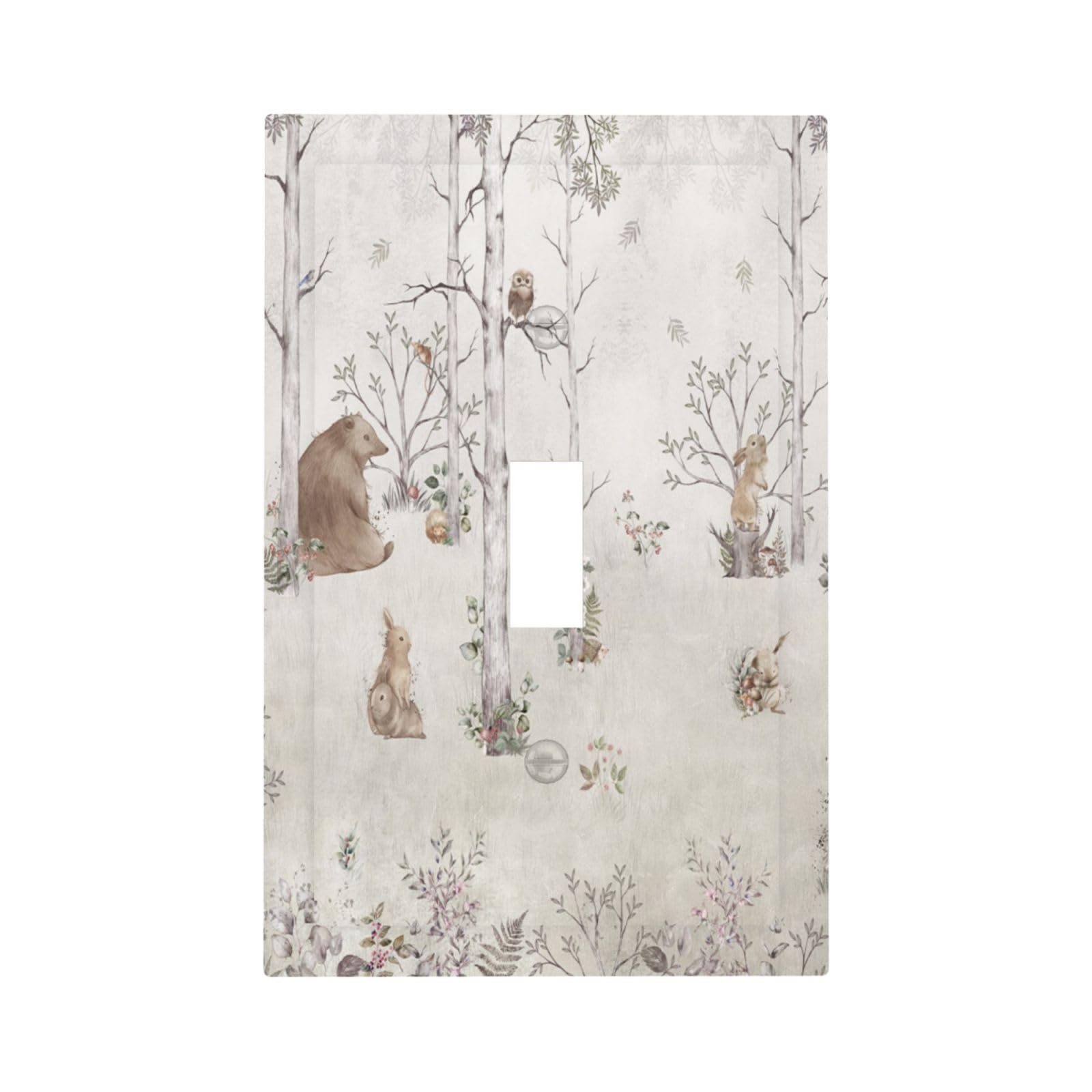 Forests Animals Flowers Grass Trees 1 Gang Light Switch Covers Single Toggle Wall Plate Decorative Switchcover Electrical Switchplate For Country