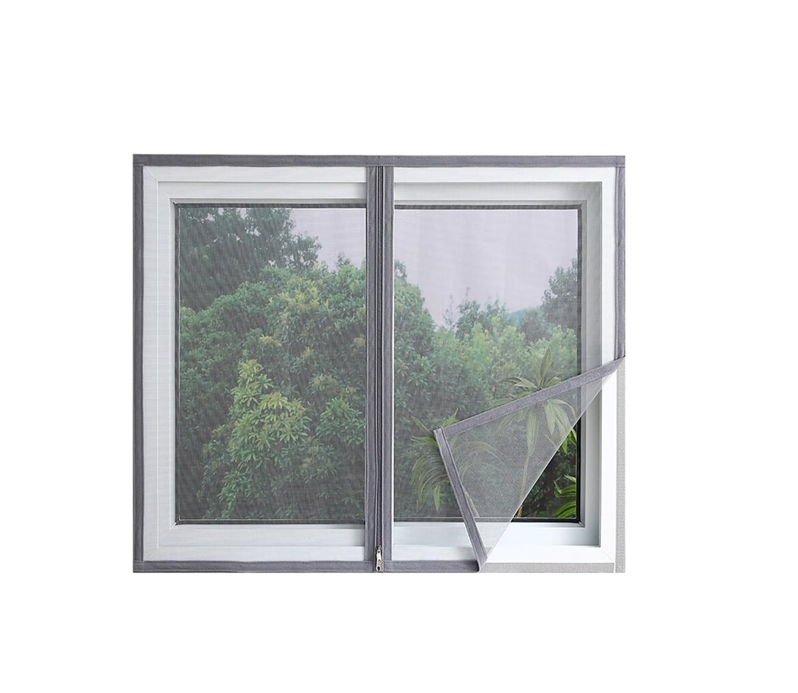Supkancl Width 100Cm 1Pc Double-Zipper Mosquito Screen Self-Adhesive Breathable Invisible Insect No Need For Drilling(,Height 200Cm)