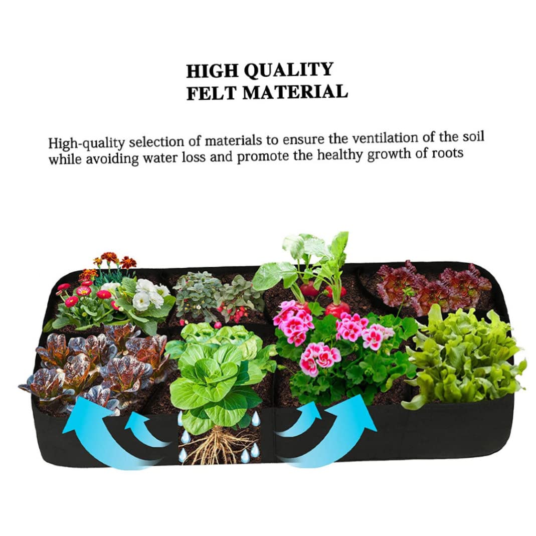 Bolsas de cultivo de plantas, camas de cultivo de tela, bolsas rectangulares, macetas de tomate y patatas transpirables para plantas vegetales al aire libre, flores (negro) Bolsa de plántulas