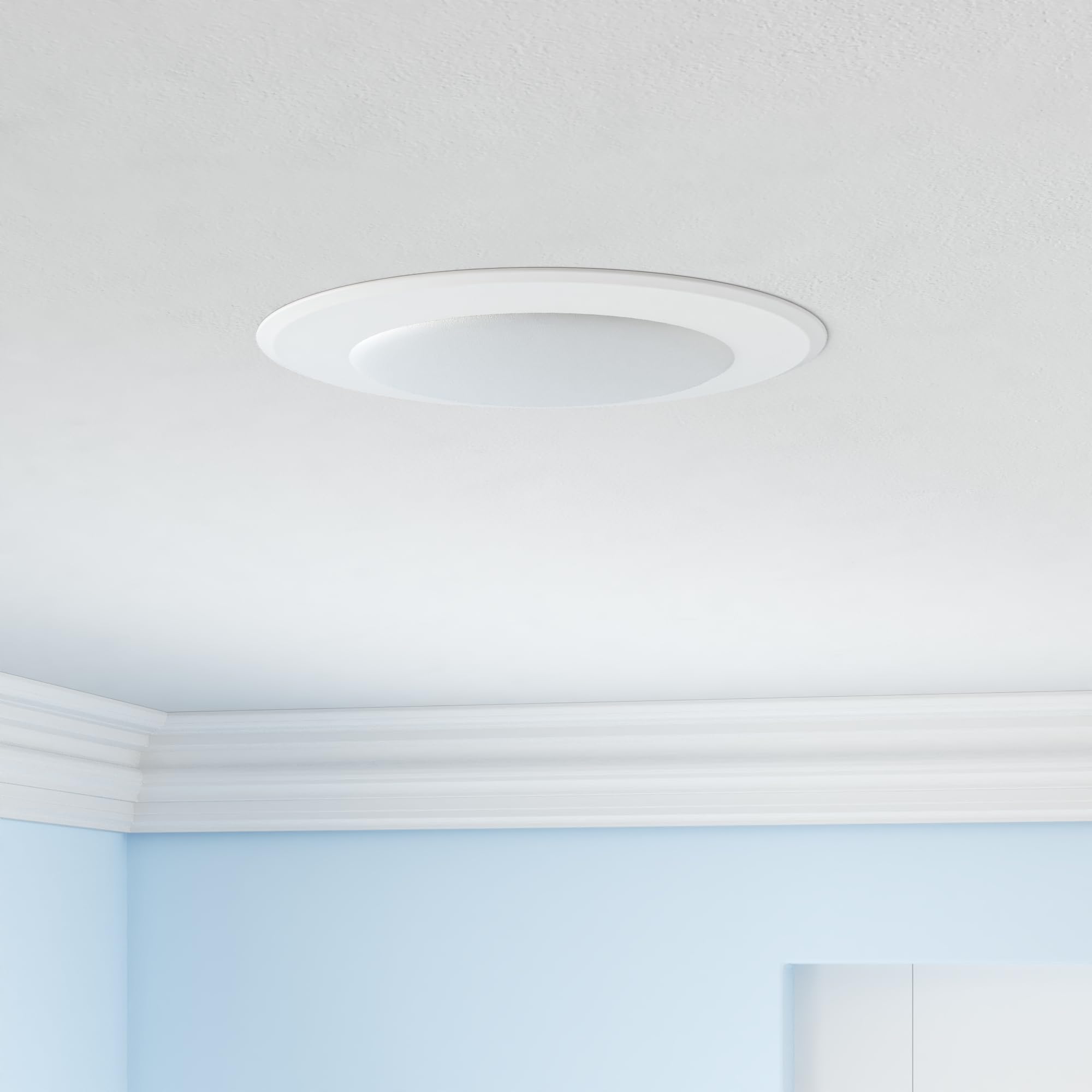 Dysk LED o zmiennej intensywności 15 W, 120 V, 2700 K, matowe białe wykończenie z kloszem z tworzywa sztucznego, ETL, komercyjne lub mieszkalne 6", 24 opakowania 2700 k, ciepła biel