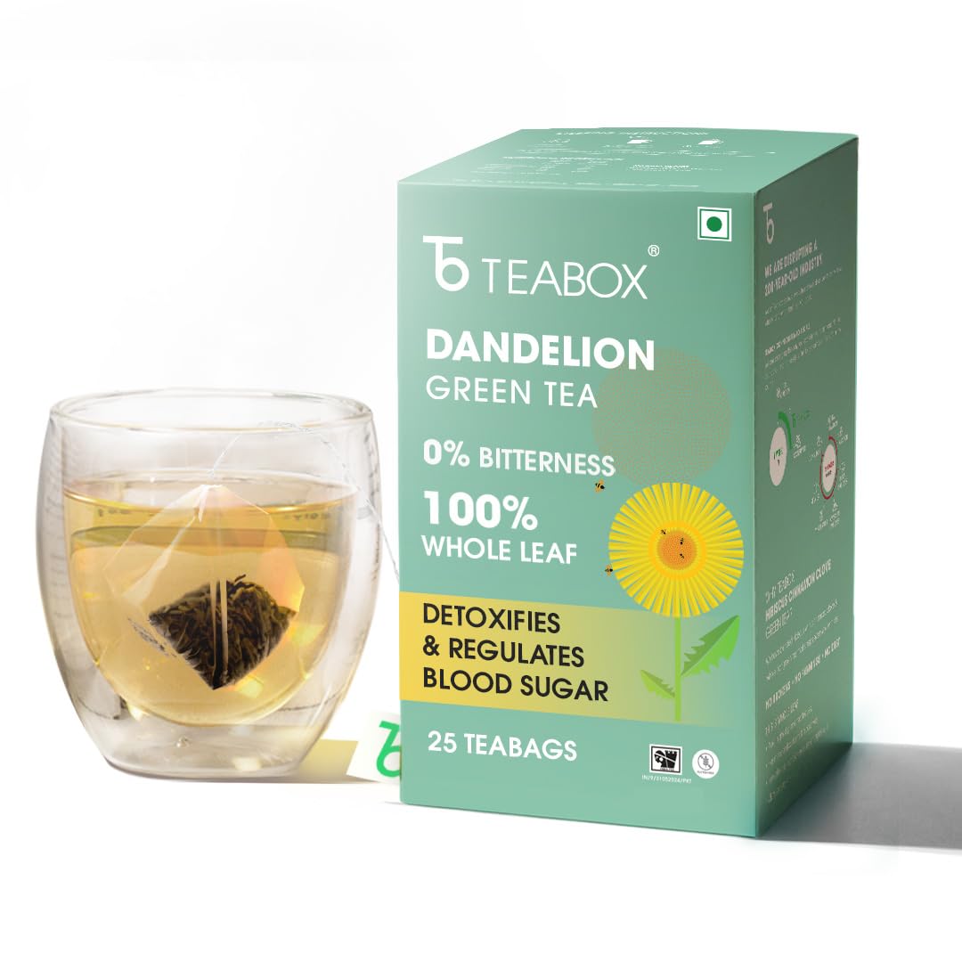 Buy Now Teabox Premium Green Tea With Dandelion Roots | Whole Leaf &Amp;...
