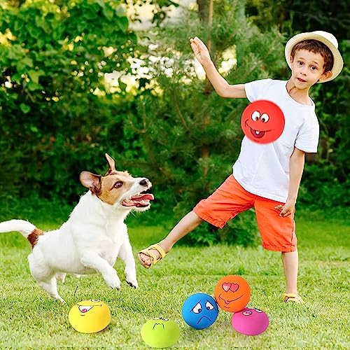 Fridially Squeaky Dog Toys Latex Rubber Soft Dog Squeaky Toys Squeaky Chewing Teething Fetching Dog Balls Puppy Toys Gifts For Pets Medium Small Dogs 6Pcs/Set #TOP7