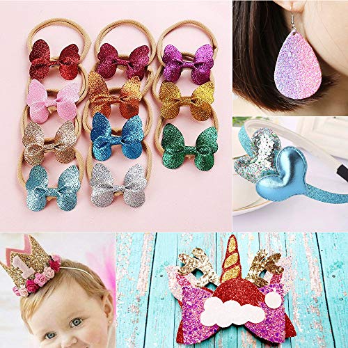 Leather Earring Making Kit, 24 Pieces 7 Styles Faux Leather Sheets with Complete DIY Supplies for Making Earrings/Hair Bows/Leather Crafts - Thumbnail 7