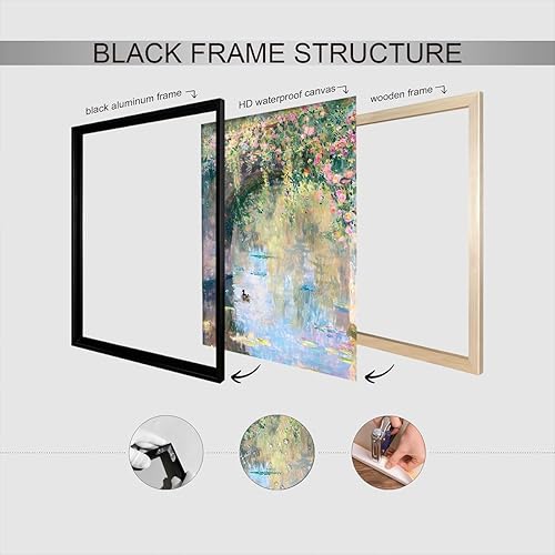 Miniatura 3 de Arte de pared estilo retro Monet estilo francés en colores pastel, arte de pared al óleo de pato francés de campo francés, póster impresionista