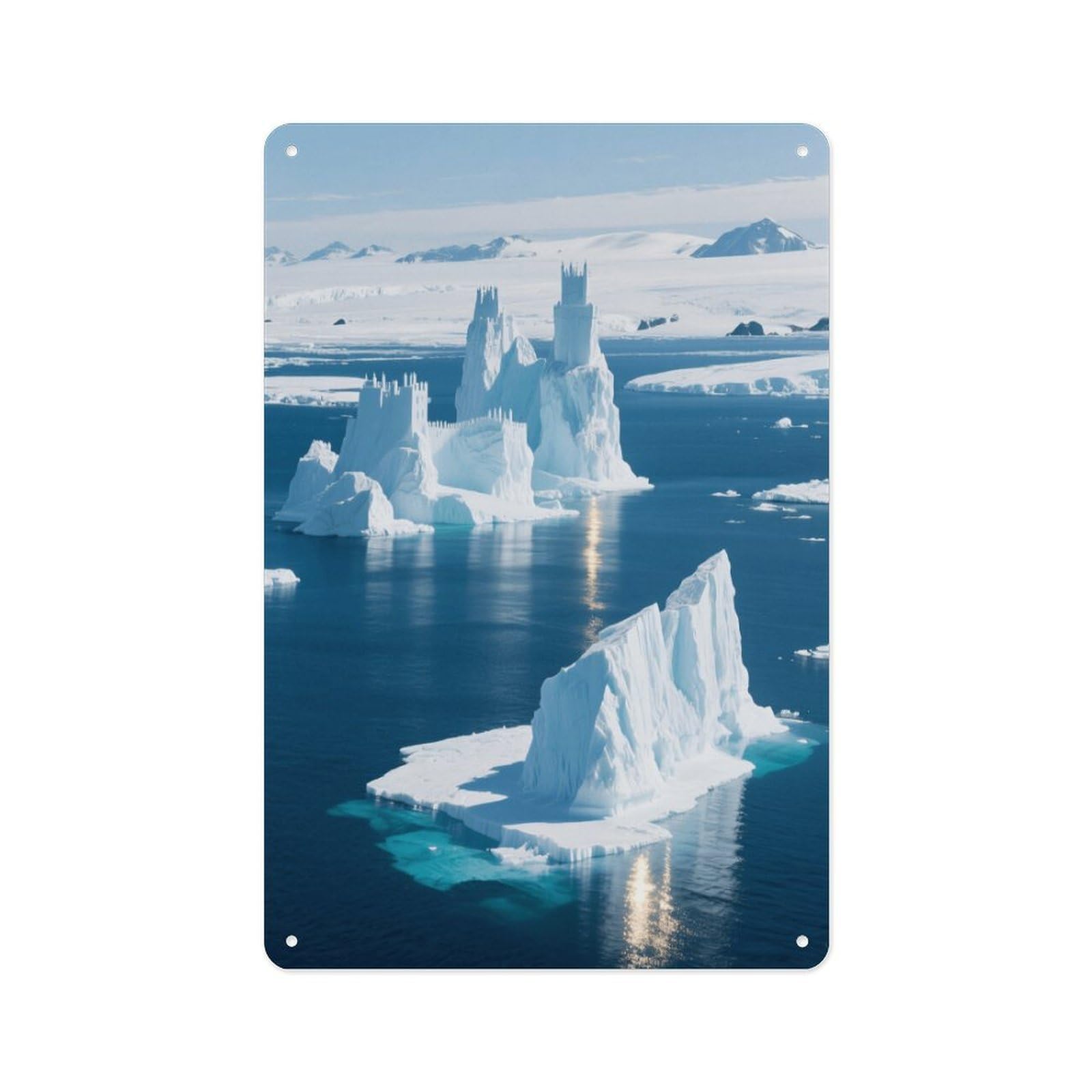 Fekiloot Style Iceberg Ocean Wall Decor Metal Signs Tin Signs Poster