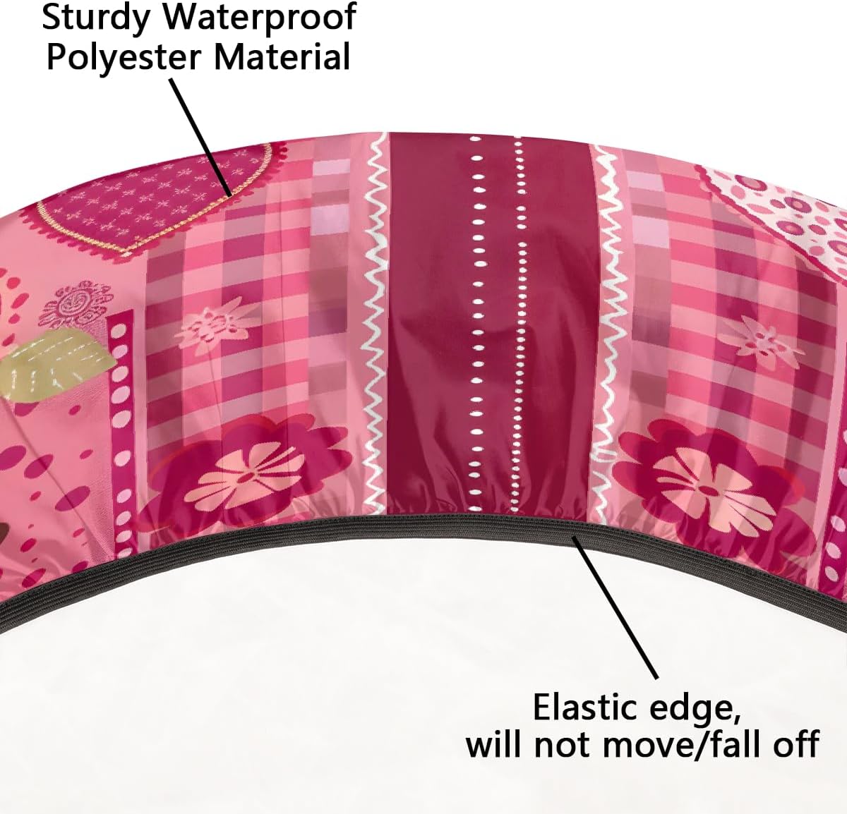 Round Tablecloth with Elastic Edge Valentine Fitted Circle Table Cover Wipeable Round Table Cloth for Indoor Outdoor Patio Dining Kitchen Festival Decor for 45-50inch Tables Z- (196)