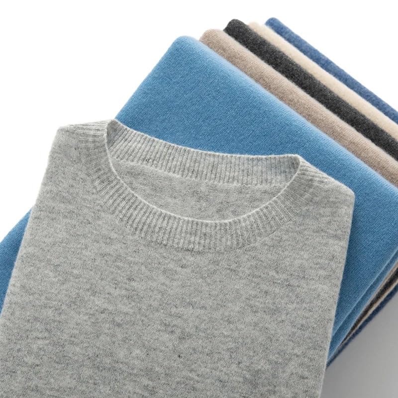 Spring/Summer O-Neck Solid Color Cashmere Sweater for Men's Business Wool Knitted Short Sleeve Sweater Men3
