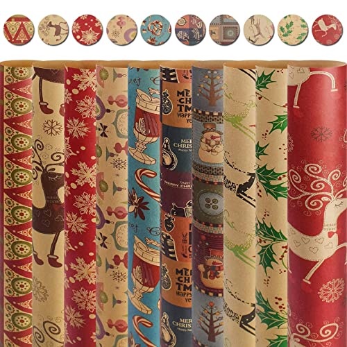 UMIPUBO 6/10/15 Fogli di Carta da Regalo Natalizia...