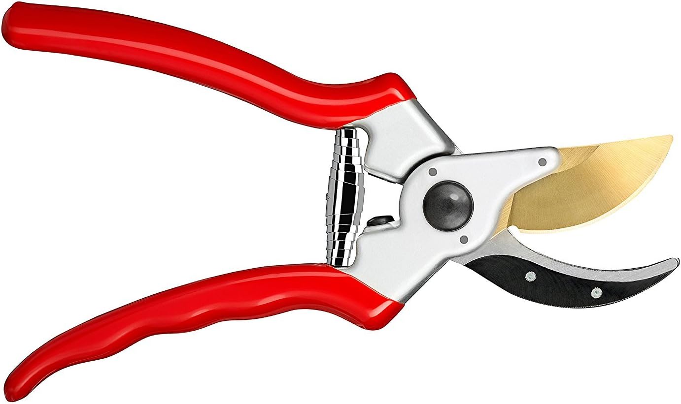 NSpire Best Professional Premium Titanium Bypass Pruning Shears, Hand Pruners, Garden Clippers (Red)