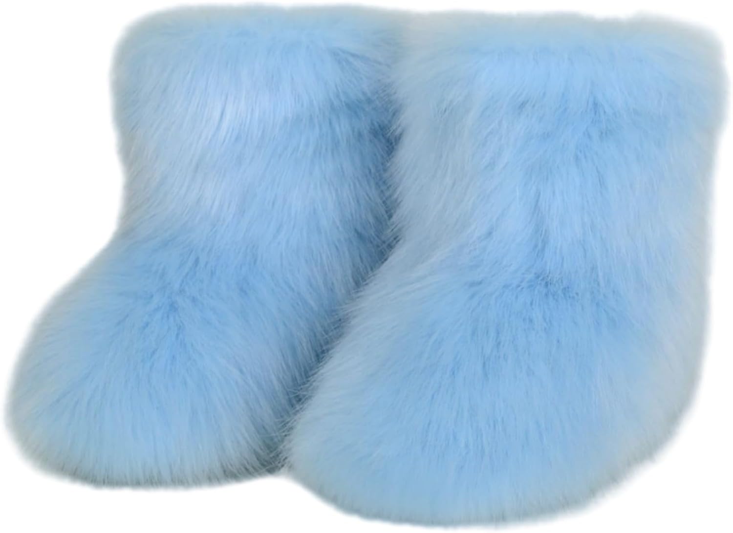 Girls Fluffy Furry Snow Boots Faux Fur Winter Warm Outdoor Boots