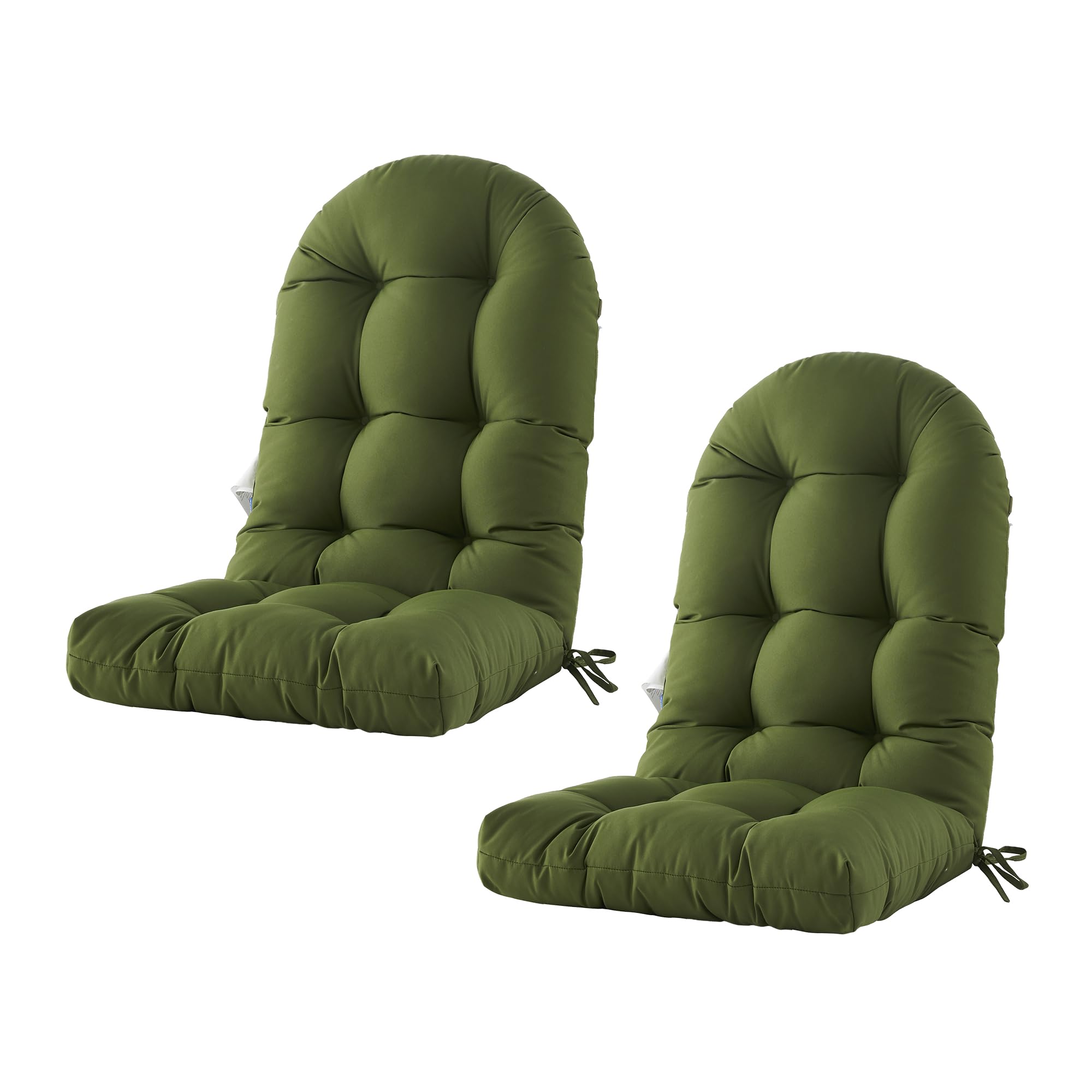BLISSWALK Outdoor Adirondack Chair Cushions, Set of 2 Solid,Tufted Thick Seat & Round High Back Wicker Chair Cushions for Patio Furniture,48"x21"x4",