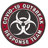 19 Outbreak Response Team - I Survived 2020 Biohazard Symbol Social Distance Theme - Vacation Souvenir Embroidered Premium 3.5' Patch Iron On or Sew On Biker Emblem Decorative Gear Appliques Y