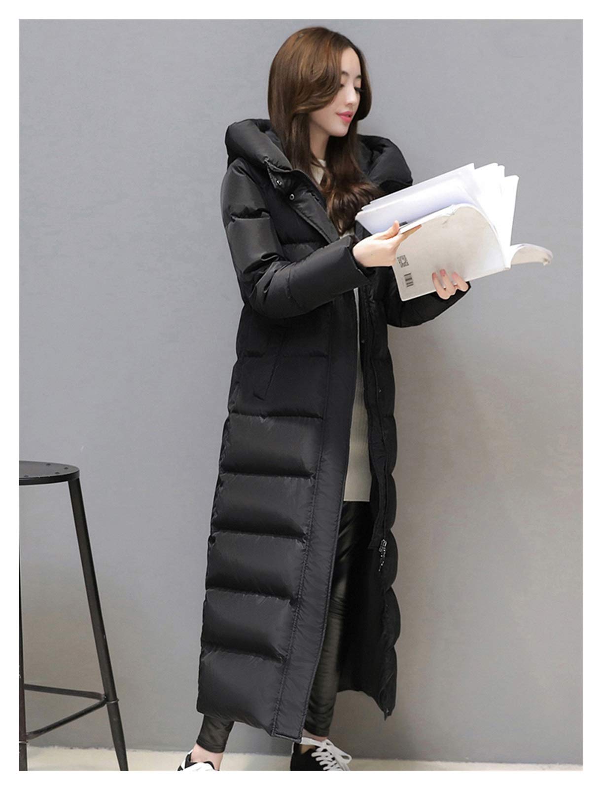 Cappotto Lungo Invernale Donna MOERDENG - Impermeabile, Imbottito, Con Cappuccio Di Pelliccia Rimovibile