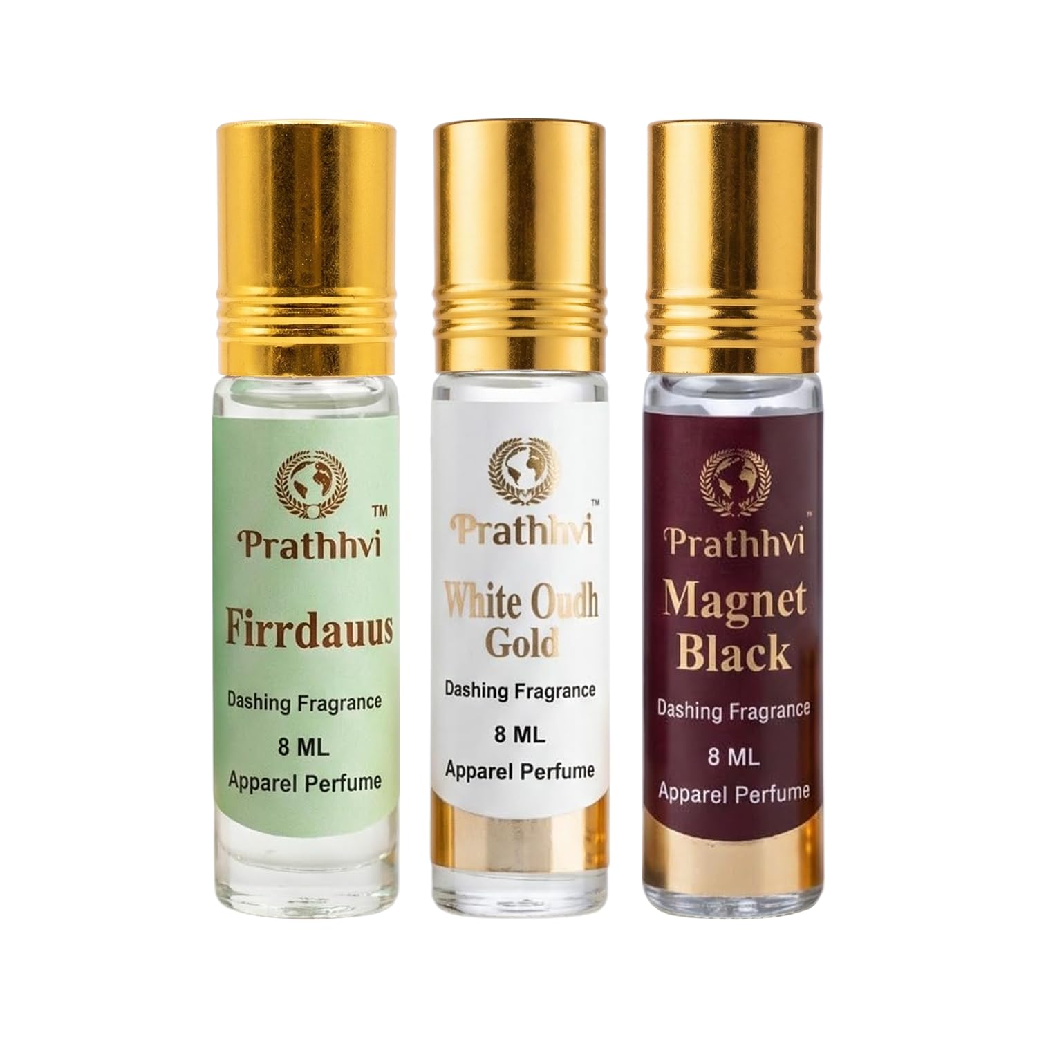 Dashing Fragrance Attar Set | Firrdaus, White Oudh Gold & Magnet Black | Concentrated Attar Combo for Men & Women | Long Lasting Roll On | Non Alcoholic | 8ml Each-image-41