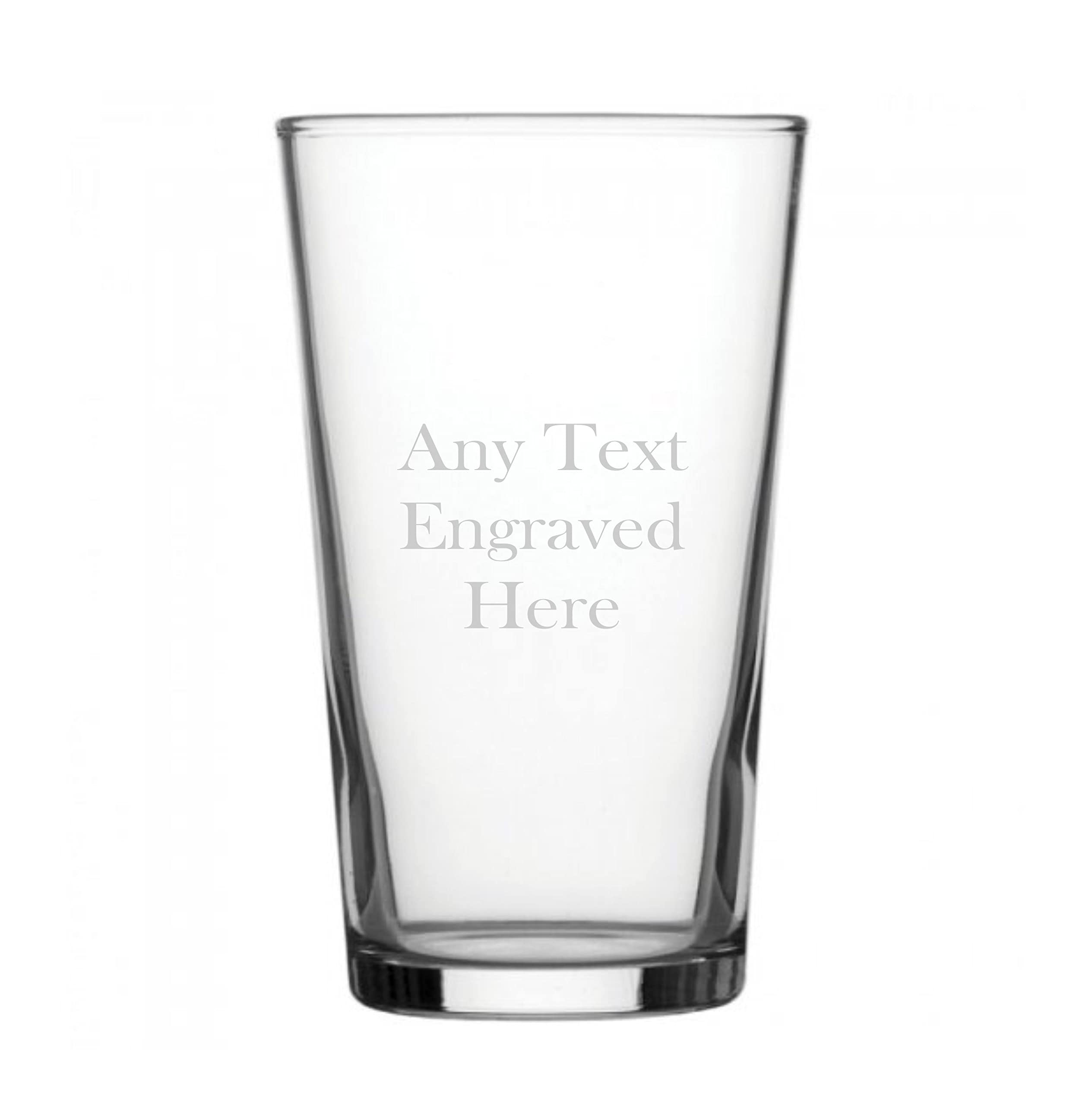 1stclassgifts [Custom] Personalised Conical Pint Glass Christmas Birthday Gift Wedding Best Man Any Text Engraved.