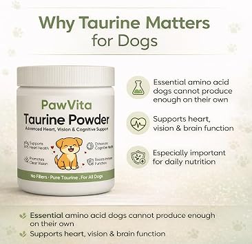 Pawvita Pure Taurine Powder, Paw Vita Taurine Supplement for Dogs, Supports for Heart, Vision & Daily Wellness in Dogs 99.9% Pure Taurine Powder (1)
