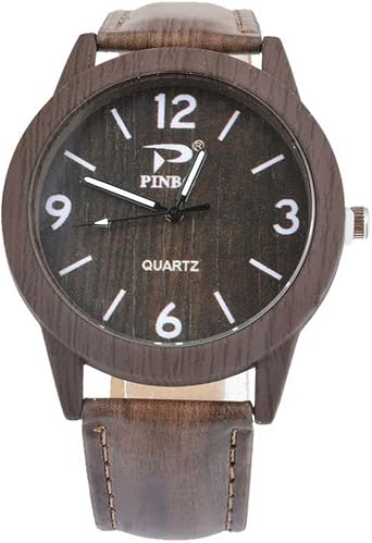 Mujer Vintage Madera Rayas Reloj Reloj de Pulsera Quartz ...