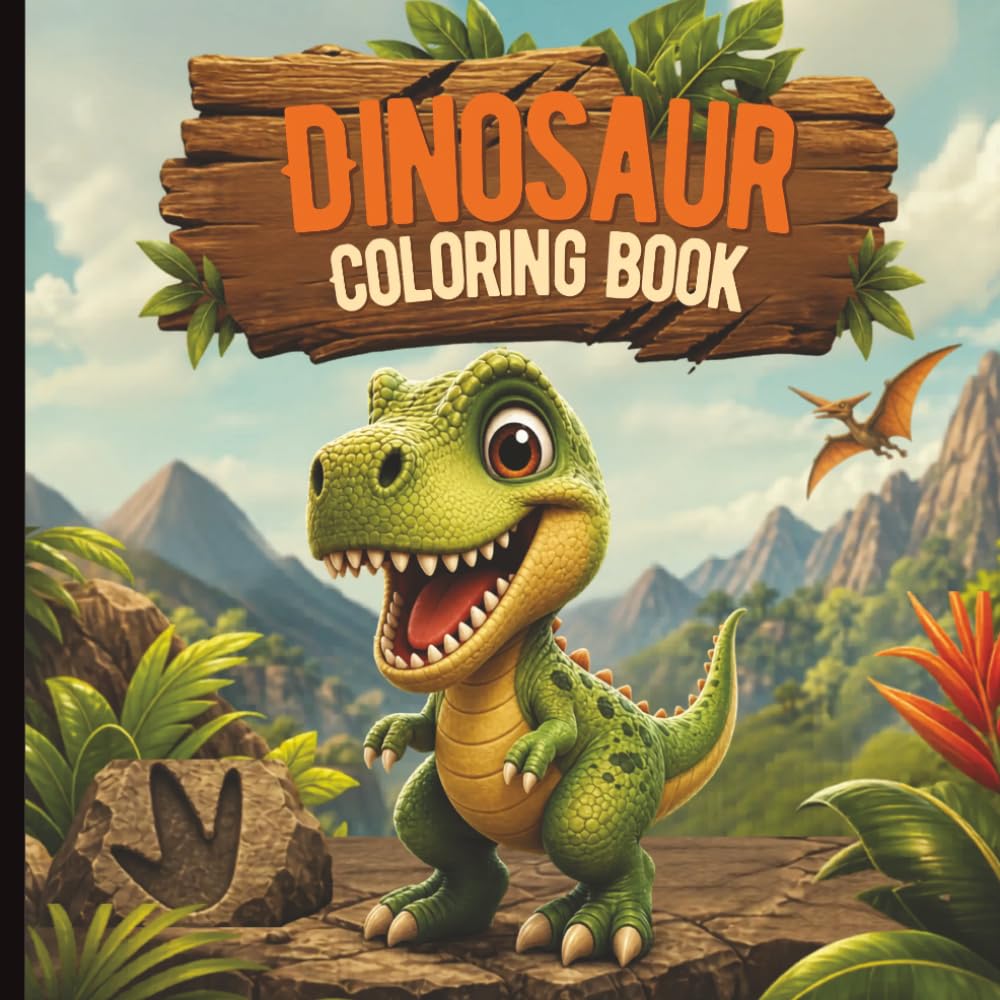 Adult Coloring Book - Dinosaurs : Bold Dino Designs for adults, teens, or kids — 24 pages and Prehistoric Fun!