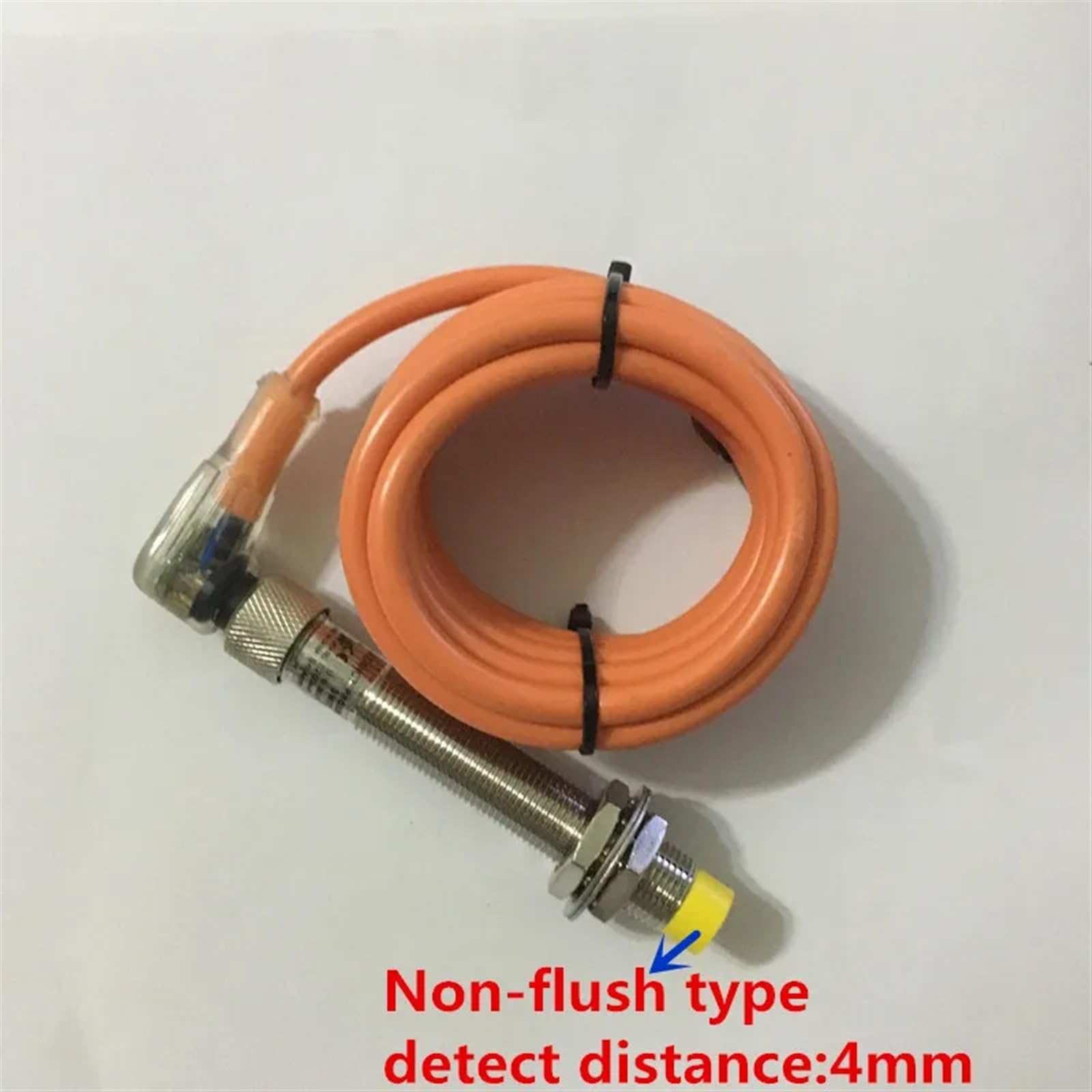 Czujnik zbliżeniowy NPN NO+NC M12, przełącznik zbliżeniowy DC, 4-żyłowy kabel 5 m, wtyczka kątowa z wyświetlaczem LED (bez spłukiwania 4 mm, NPN NO)