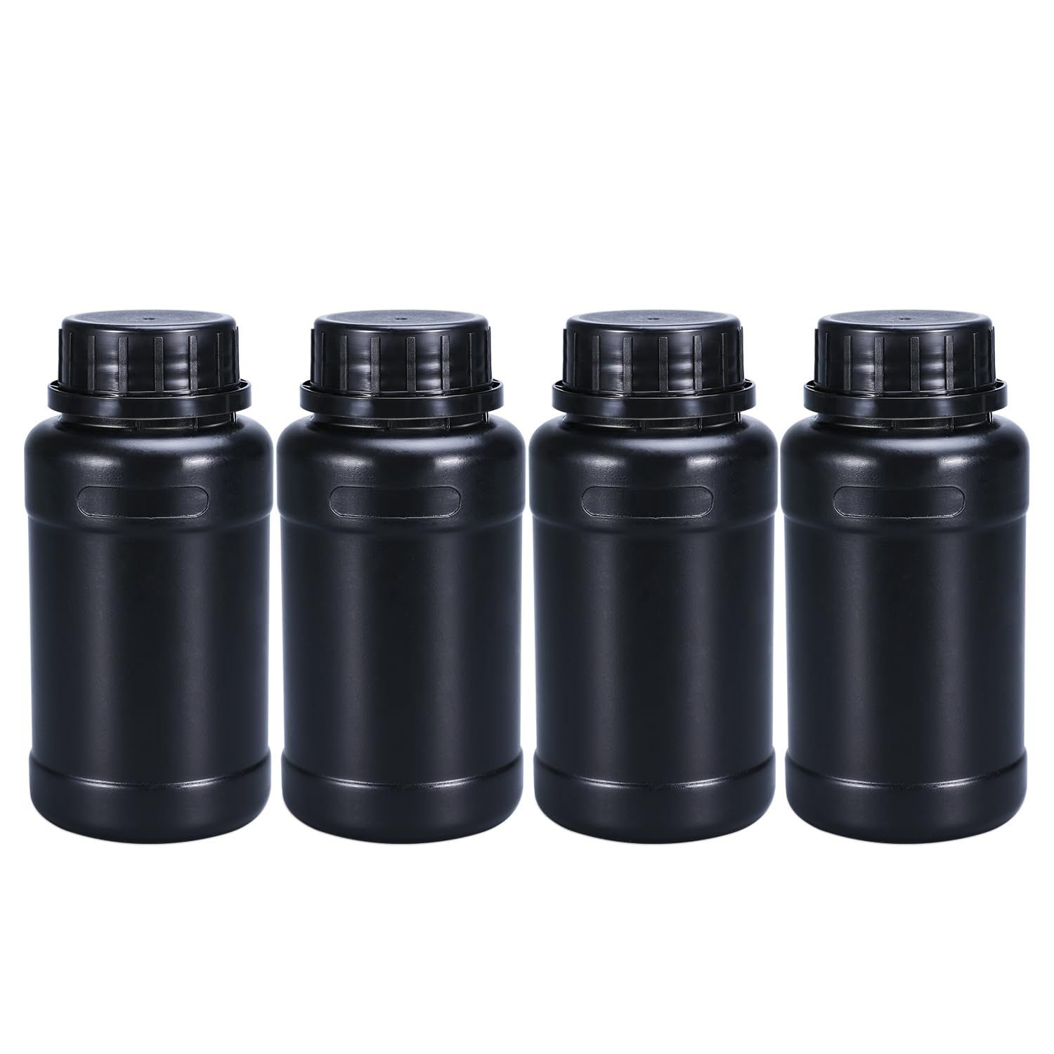 UMETASS 8oz/250ml Plastic Food Grade Storage Bottles, Light-proof Wide Mouth HDPE Darkroom Chemical Reagent Sample Bottle Liquid Containers with