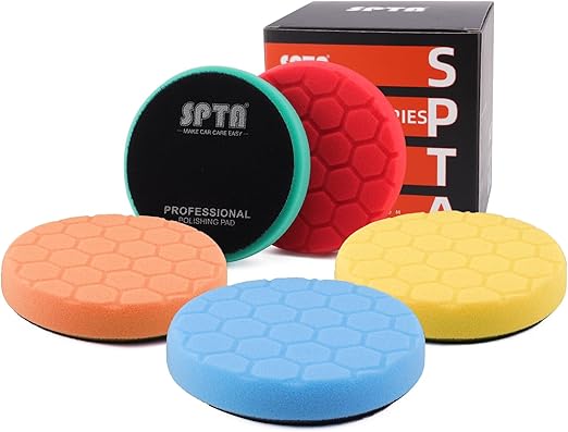 Konvixon 7 stuks 150 mm polijstpad, 5 x microvezel polijstsponzen, 2 x autopolijstspons, wasbaar, polijstpad, veelzijdige polijstschuimset voor excentrische polijstmachine, slijpmachine
